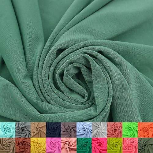 Stylish FABRIC Venezia Poly-Spandex-Stoff (200 g/m²), mittelschwer, 2-Wege-Stretch, weich und atmungsaktiv, für Bekleidung, Activewear, Leggings, Dekorationen, Stirnband und Heimwerker, Grün, D 91 cm von Stylish FABRIC