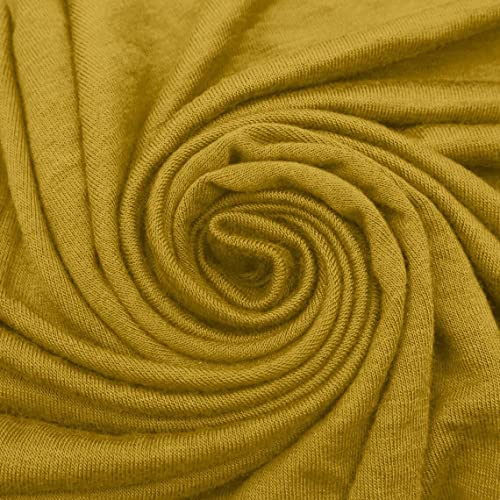 Stylish Fabric SF-409-HONEY-MUSTARD-5 Einfarbiger schwerer Viskose-Spandex-Jersey-Strickstoff, 4-Wege-Stretch – (180 g/m²) / DIY-Projekte, Polyester, Honigsenf, 5 YARDS, 5 stück von Stylish Fabric