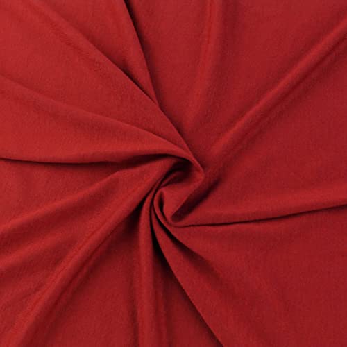 Stylish Fabric SF-409-RED-1 schwerer Viskose-Spandex-Jersey-Strickstoff, 4-Wege-Stretch – (180 g/m²) / DIY-Projekte, Polyester, Rot/Ausflug, einfarbig (Getaway Solids), 1 YARD von Stylish Fabric