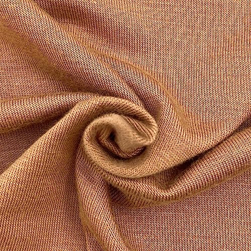 Stylish Fabric SF-409-TOAST-DK-5 Einfarbiger schwerer Viskose-Spandex-Jersey-Strickstoff, 4-Wege-Stretch – (180 g/m²) / DIY-Projekte, Polyester, Toast Dark, 5 YARDS, 5 stück von Stylish Fabric