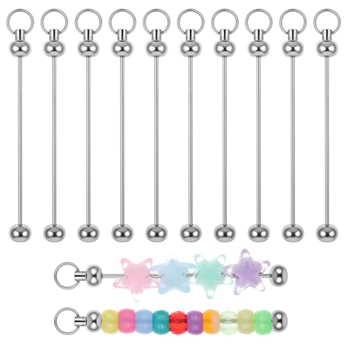10 Stück Perlen Schlüsselanhänger zum Selbermachen Metall Rohlinge Schlüsselanhänger Streifen Blanko Schlüsselanhänger Streifen Schlüsselanhänger-Ringe zum Basteln für Schmuckherstellung Keychain 10 Stück Perlen Schlüsselanhänger zum Selbermachen Metall Rohlinge Schlüsselanhänger Streifen Blanko Schlüsselanhänger Streifen Schlüsselanhänger-Ringe zum Basteln für Schmuckherstellung Keychain von Styquenzer
