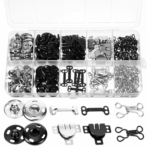 100 Stück Haken und Ösen Hosenhaken Set Nähen Hakens und Augen Verschluss BH-Hakens-Ösen-Verschluss Unterwäsche Augen Schließe, Nähen DIY Bastelzubehör für zum annähen von Styquenzer