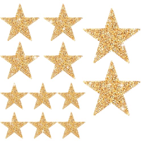 12 Stück Gold Stern Aufbügler Patch Pailletten Glitzer Stern Patches Gold Sterne Patches Strass Selbstklebende Applikation Sterne Vintage Patch Stoff Patch für Kleidung, Jeans, Jacken, Kleid, Tasche 12 Stück Gold Stern Aufbügler Patch Pailletten Glitzer Stern Patches Gold Sterne Patches Strass Selbstklebende Applikation Sterne Vintage Patch Stoff Patch für Kleidung, Jeans, Jacken, Kleid, Tasche von Styquenzer