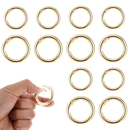 12 Stück Karabiner Rund Schlüsselringclip, Zinklegierung Spring O Ringe Clip Schlüsselring Schnalle Organisierungszubehör Sicherer Halter Ersatz Schlüsselanhänger Lanyard für Geldbörsen Goldene 12 Stück Karabiner Rund Schlüsselringclip, Zinklegierung Spring O Ringe Clip Schlüsselring Schnalle Organisierungszubehör Sicherer Halter Ersatz Schlüsselanhänger Lanyard für Geldbörsen Goldene von Styquenzer