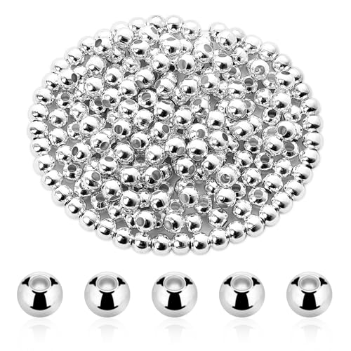 150 Stück 8mm Abstandsperlen, Galvanisierte Eisenperlen Runde Distanzperlen Lose Perlen Paracord Zubehör, Silberner Zwischenperlen für DIY Halskette Armband Schmuckherstellung 150 Stück 8mm Abstandsperlen, Galvanisierte Eisenperlen Runde Distanzperlen Lose Perlen Paracord Zubehör, Silberner Zwischenperlen für DIY Halskette Armband Schmuckherstellung von Styquenzer