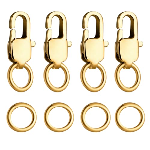 4 Stück Gold Kettenverschluss, Verschluss Kette Verschlüsse für Armbänder Armband Verschluss mit Biegeringen Schmuck Verschlüsse Ketten Verschlüsse Schmuckherstellung Zubehör 4 Stück Gold Kettenverschluss, Verschluss Kette Verschlüsse für Armbänder Armband Verschluss mit Biegeringen Schmuck Verschlüsse Ketten Verschlüsse Schmuckherstellung Zubehör von Styquenzer