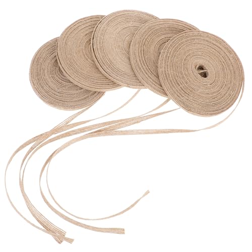 5 Rollen Vintage Juteband, 0.6cm Breit Dekoband Jute Geschenkband Natürliche Sackleinen Decoband Schleifenband für Handwerk, Hochzeitdeko, Weihnachten, Herbstkranz, Oktoberfest 5 Rollen Vintage Juteband, 0.6cm Breit Dekoband Jute Geschenkband Natürliche Sackleinen Decoband Schleifenband für Handwerk, Hochzeitdeko, Weihnachten, Herbstkranz, Oktoberfest von Styquenzer