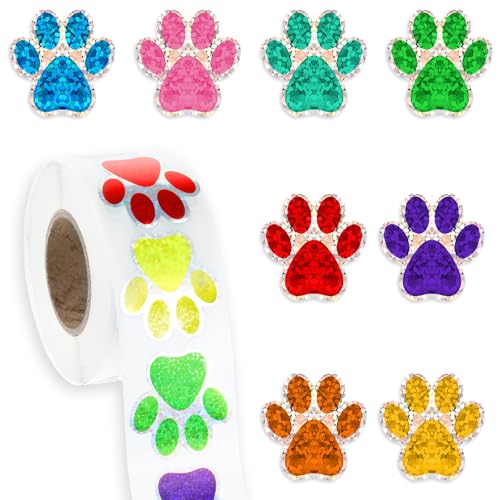 500 Stück Hunde Pfoten Glitzer Aufkleber, Glitzernde Aufkleber Hund Kinder 2.5cm Belohnung Sticker Selbstklebend Dekorative Aufkleber Bunt Glitzer Sticker für Scrapbooking,Grußkarten,Geschenke,Basteln 500 Stück Hunde Pfoten Glitzer Aufkleber, Glitzernde Aufkleber Hund Kinder 2.5cm Belohnung Sticker Selbstklebend Dekorative Aufkleber Bunt Glitzer Sticker für Scrapbooking,Grußkarten,Geschenke,Basteln von Styquenzer