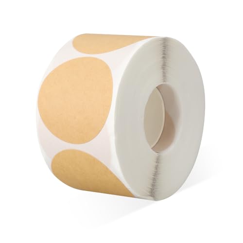 500 Stück Natürliche Braune Klebepunkte, 3.8cm Markierungspunkte Rund Selbstklebend Punkte Aufkleber Schusspflaster Klebeetiketten Aufkleber zum Beschriften Rund Sticker für Büro, Geschäft, Zuhause von Styquenzer