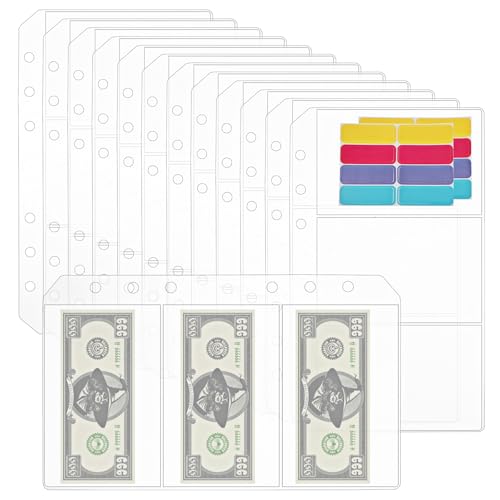 A6 Binder Taschen,12 Stück 6-Loch Bindertaschen Reißverschlussordner Kommt Mit 2 Aufklebern Geld Organizer Mappe, Wasserdichter Pvc Transparent Budget Binder für Einstecktaschen und Geldumschläge A6 Binder Taschen,12 Stück 6-Loch Bindertaschen Reißverschlussordner Kommt Mit 2 Aufklebern Geld Organizer Mappe, Wasserdichter Pvc Transparent Budget Binder für Einstecktaschen und Geldumschläge von Styquenzer