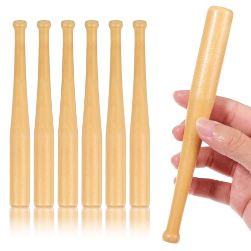 Mini-Baseballschläger, 15,2 cm, unlackierter Holz-Baseballschläger, kleine Holz-Baseballschläger zum Bemalen, Schlüsselanhänger, Actionfiguren und Bastelprojekte, Schlüsselanhänger, Actionfiguren von Styquenzer