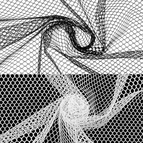 Netzstoff zum Nähen, 150 x 73 cm, Schwarz und Weiß, Netzstoff, weiches Netzgewebe, leicht dehnbar, gewebt, zum Einnähen von Handwerk, Rucksacktasche, Netztasche, Einkaufstasche und Kleidung, 2 Stück Netzstoff zum Nähen, 150 x 73 cm, Schwarz und Weiß, Netzstoff, weiches Netzgewebe, leicht dehnbar, gewebt, zum Einnähen von Handwerk, Rucksacktasche, Netztasche, Einkaufstasche und Kleidung, 2 Stück von Styquenzer