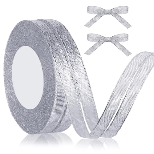 Silberfarbenes Glitzerband mit Spule, glänzendes dünnes Satinband, Rolle, glitzernd, dünn, solide Stoffbänder für Geschenkverpackungen, Festival-Dekoration, Hochzeit, Weihnachten, Bastelprojekte, 2/5 Silberfarbenes Glitzerband mit Spule, glänzendes dünnes Satinband, Rolle, glitzernd, dünn, solide Stoffbänder für Geschenkverpackungen, Festival-Dekoration, Hochzeit, Weihnachten, Bastelprojekte, 2/5 von Styquenzer
