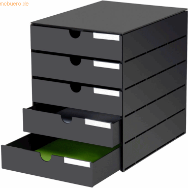 Styro Schubladenbox styroval 243 5 Schubladen geschlossen schwarz/schw von Styro
