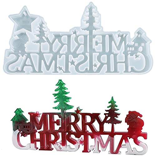 Silikonform, Frohe Weihnachten, Schokoladenform, Basteln, Alphabet, Weihnachtsform, Silikonform, Anhänger für Weihnachten, Weihnachten, Weihnachtsdekoration, Baumschmuck (1 Stück) von Su Mifeng