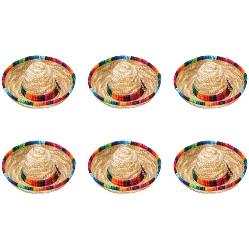 Suanzua 6er-Pack Kleine Sombrero-Hüte, 6,5-Naturstrohhüte, Sombrero-Partyhüte, Puppen, Haustiere, Partydekorationszubehör Suanzua 6er-Pack Kleine Sombrero-Hüte, 6,5-Naturstrohhüte, Sombrero-Partyhüte, Puppen, Haustiere, Partydekorationszubehör von Suanzua