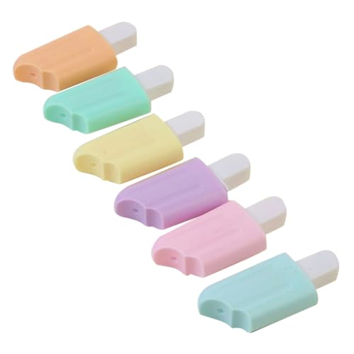 Suanzua Kawaii Textmarker, Neonfarben-Marker, 6 Zeichenstifte, Cartoon-Eiscreme-Form Suanzua Kawaii Textmarker, Neonfarben-Marker, 6 Zeichenstifte, Cartoon-Eiscreme-Form von Suanzua