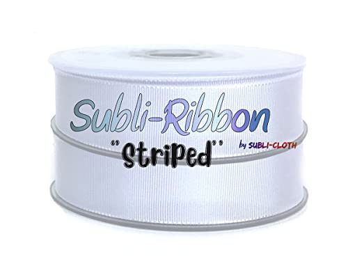Subli-Ribbon gestreiftes Band für Sublimation, DIY, Stoff, Polyester, 25 mm x 46 m von Subli-Cloth