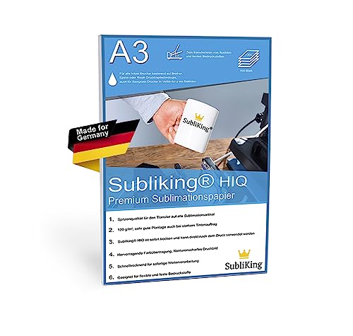 Subliking® HiQ Premium Sublimationspapier 120g für Epson, Ricoh & Sawgrass, 100Bl. DIN A3, schnelltrocknend & gute Planlage von Subliselect