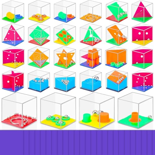 Subtail 28 Stück Geduldspiele für Kinder mit 28 lila Beutel - Knobelspiel | Mini Spiele für Kinder & Erwachsene | Mitgebsel Kindergeburtstag Gastgeschenke | Spielzeug Geschenke Pinata Füllung von Subtail