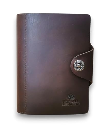 Succes Old Classic Mini Organizer Leder A8 Ringbuch Dunkelbraun Agenda 15 mm Ringung • Vollrindleder Terminplaner mit Kalender FM220FN05 von Succes