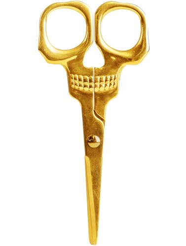 Suck UK Edelstahl-Schere mit Schädel Design - für allgemeine Zwecke und den Hausgebrauch Gold von SUCK UK
