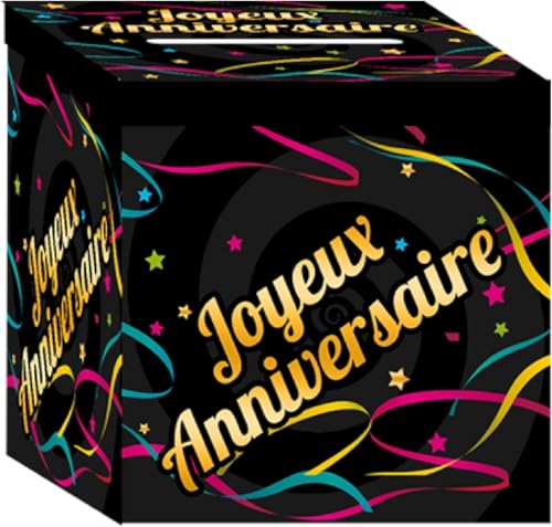 Sud Trading Company Urne Happy Birthday - Matt, Multicolor, Geblümt - 20x20 cm - Modern - Dekoration für den Geburtstag eines Erwachsenen - 360 Grad - VASE - Pappe - Tisch - Urne von Sud Trading Company