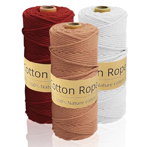 Sudnsadaks 3 Pcs Makramee Garn 3 mm x100m, Baumwolle Makramee Set Baumwollgarn, Bunte Baumwoll Bastelschnur, Macrame Yarn für Basteln, Stricken, Boho Deko, Wandbehang Dekoration Sudnsadaks 3 Pcs Makramee Garn 3 mm x100m, Baumwolle Makramee Set Baumwollgarn, Bunte Baumwoll Bastelschnur, Macrame Yarn für Basteln, Stricken, Boho Deko, Wandbehang Dekoration von Sudnsadaks