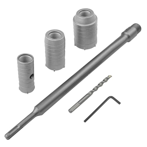 Sudnsadaks Kernbohrer, Kronenbohrer Beton, Schlagbohrer Set, 330 mm Rundgriff SDS Plus Betonwandbohrer Lochsägenschneider Steinwandbohrer mit 30/40/50 mm Betonbohrer zum Bohrkrone von Löchern Sudnsadaks Kernbohrer, Kronenbohrer Beton, Schlagbohrer Set, 330 mm Rundgriff SDS Plus Betonwandbohrer Lochsägenschneider Steinwandbohrer mit 30/40/50 mm Betonbohrer zum Bohrkrone von Löchern von Sudnsadaks