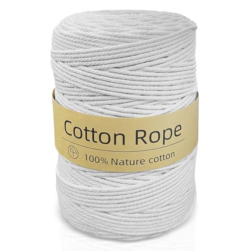 Sudnsadaks Makramee Garn 3 mm x 300m, Premium Makramee Garn Natur, Baumwolle Makramee Baumwollgarn, Macrame Yarn für Basteln, Stricken, Boho Deko, Wandbehang Dekoration Sudnsadaks Makramee Garn 3 mm x 300m, Premium Makramee Garn Natur, Baumwolle Makramee Baumwollgarn, Macrame Yarn für Basteln, Stricken, Boho Deko, Wandbehang Dekoration von Sudnsadaks