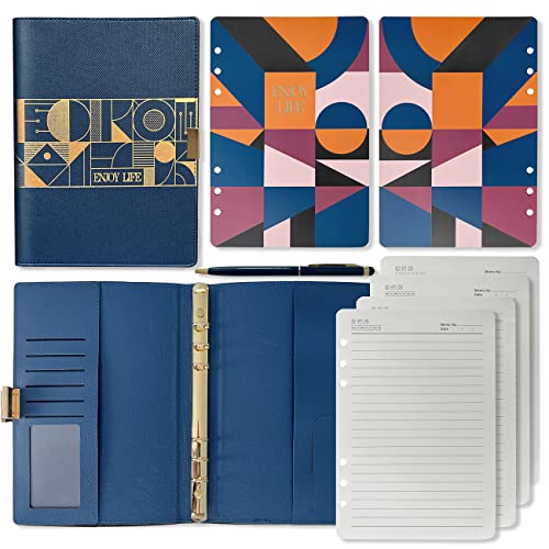 Organizer Din A5 Nachfüllbarer Ringbuch Order Terminkalender Planer inkl. 80 Seiten liniert (Blau) von Sudoxx