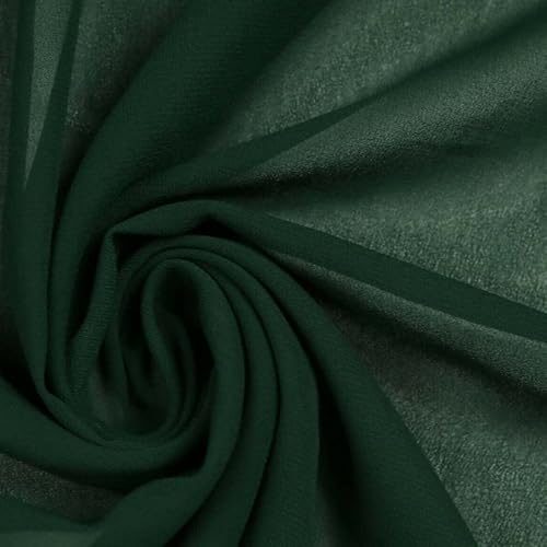 125 Farben hochwertiger einfarbiger Chiffon-Stoff aus feinem weichem Georgette-Kleid (1 Meter, dunkelgrün 5803) von Sudsty