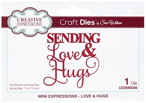 Creative Expressions Stanzformen Mini Expressions Love & Hugs Metall-Schablone zum Stanzen - Für DIY-Papier-Designs, Karten, Bullet Journal, kompatibel mit den meisten Prägemaschinen von Sue Wilson