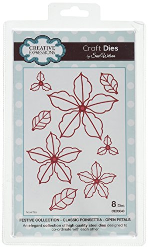 Sue Wilson Festive Collection - Classic Poinsettia Open Petals - Die Set Sue WilsonDies – Klassischer Weihnachtsstern offene Blütenblätter, Metall, Largest Die 8 x 8 cm Sue Wilson Festive Collection - Classic Poinsettia Open Petals - Die Set Sue WilsonDies – Klassischer Weihnachtsstern offene Blütenblätter, Metall, Largest Die 8 x 8 cm von Sue Wilson