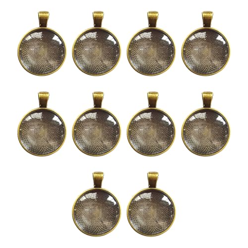10 Set 25 Mm Runde Anhängerschalen Flache Rückenblücken Pendelllegungsstruktur Geeignet Für Handherstellende Schmuck Und Halskette von SueaLe