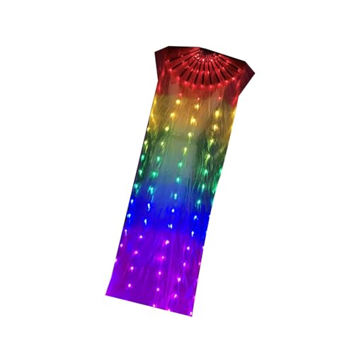 1PC LED Seidenfanfestival Regenbogen Buntes Licht Up Long Folding Lüfter Schleier Für Belly Dance Requisiten Und Außenbühne Shows 1PC LED Seidenfanfestival Regenbogen Buntes Licht Up Long Folding Lüfter Schleier Für Belly Dance Requisiten Und Außenbühne Shows von SueaLe