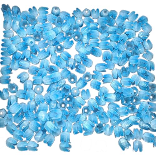 50 PCs Blumenperlen Bastelperlen Farbdruck Tulpen Buds Handwerk Für Halsketten Armbänder Juwelenherstellung von SueaLe
