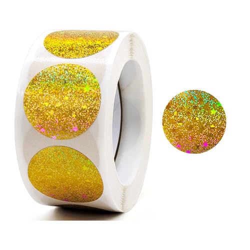 50 PCs Buntes Aufkleber Runde Etiketten Aufkleber Belohnung Funkelnde Dekorative Glitzernde Runde Dekorative Belohnung Farbenfrohe Etiketten von SueaLe