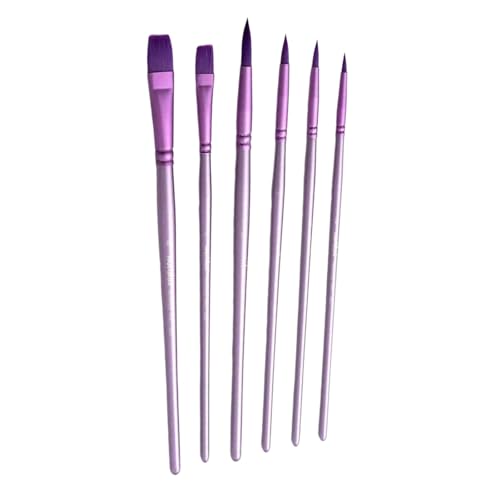 6pcs Aquarellpinsel Pinsel Set Für Acrylöl Öl Aquarell Gouache Malerei Nylon Borsten Pinsel Für Künstleranfänger von SueaLe