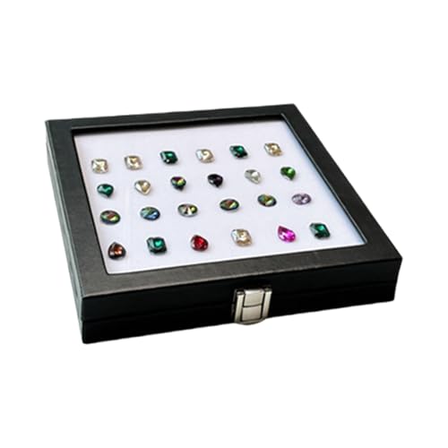 Elegante Diamonds Storage Box PU Leder Schmuckschatulle Mit Glasfenster Für Sammlerstücke Und Strasssteine Display Elegante Diamonds Storage Box PU Leder Schmuckschatulle Mit Glasfenster Für Sammlerstücke Und Strasssteine Display von SueaLe