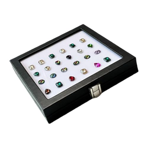 Elegante Diamonds Storage Box PU Leder Schmuckschatulle Mit Glasfenster Für Sammlerstücke Und Strasssteine Display Elegante Diamonds Storage Box PU Leder Schmuckschatulle Mit Glasfenster Für Sammlerstücke Und Strasssteine Display von SueaLe
