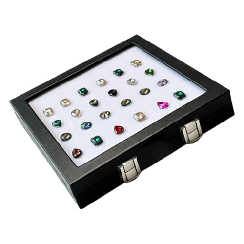 Elegante Diamonds Storage Box PU Leder Schmuckschatulle Mit Glasfenster Für Sammlerstücke Und Strasssteine Display Elegante Diamonds Storage Box PU Leder Schmuckschatulle Mit Glasfenster Für Sammlerstücke Und Strasssteine Display von SueaLe