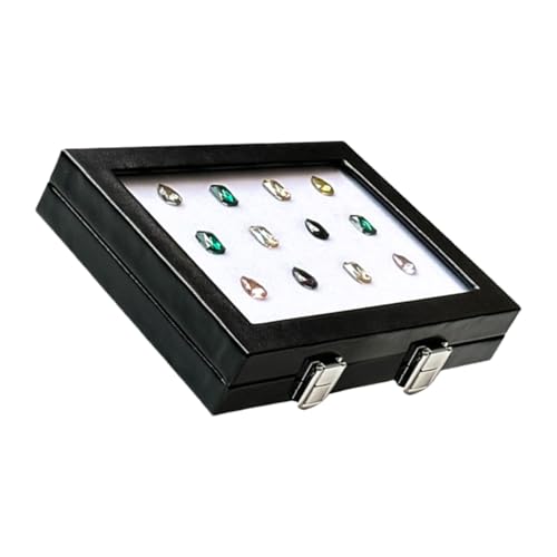 Elegante Diamonds Storage Box PU Leder Schmuckschatulle Mit Glasfenster Für Sammlerstücke Und Strasssteine Display Elegante Diamonds Storage Box PU Leder Schmuckschatulle Mit Glasfenster Für Sammlerstücke Und Strasssteine Display von SueaLe