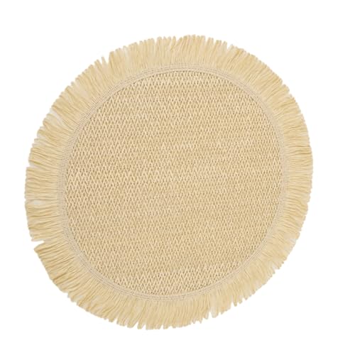 Geflochtene Papier Placemat Quastenkanten Für Esstisch Campingpartys Tischmatten Biologisch Abbaubares Geschirr Dekoration Geflochtene Papier Placemat Quastenkanten Für Esstisch Campingpartys Tischmatten Biologisch Abbaubares Geschirr Dekoration von SueaLe