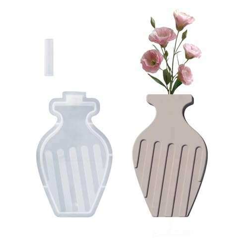 Gestreifte Silikonvase Formen Epoxidharz Silikonformen Blumenvase Für Blumenhäuserdekoration Moderner Gestreift von SueaLe