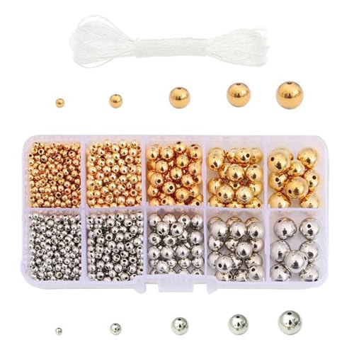 Gold Silber Round Spacer Perlen Harz Perlen Schmuck Perlen Briefperlen Für Handgefertigtes Handwerksprojekt Und Schmuckzucht Gold Silber Round Spacer Perlen Harz Perlen Schmuck Perlen Briefperlen Für Handgefertigtes Handwerksprojekt Und Schmuckzucht von SueaLe