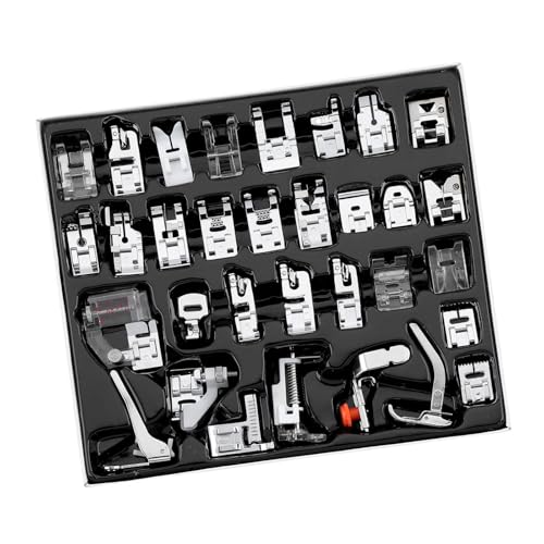 Haushaltsnähmaschinen Pressefüßer Füße Set 7/15/32/42/52PCS Multifunktionaler Druckerfußanhänge Zum Nähensämm von SueaLe
