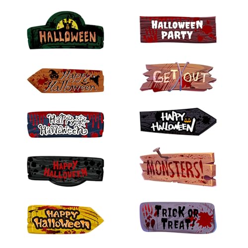 Set Von 10 Halloween Türschildern Wetterfestes Gruseliges Hofdekor Schnellinstallation Zaun & Wand Party Displays Halloween Party Supplies Set Von 10 Halloween Türschildern Wetterfestes Gruseliges Hofdekor Schnellinstallation Zaun & Wand Party Displays Halloween Party Supplies von SueaLe