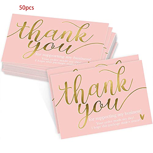 SueaLe 50 Stück exquisite Dankeskarten, Dankeskarten für kleine Unternehmen, Dankeskarten für Einkäufe, Einkäufe, Grußkarten, Büroartikel von SueaLe