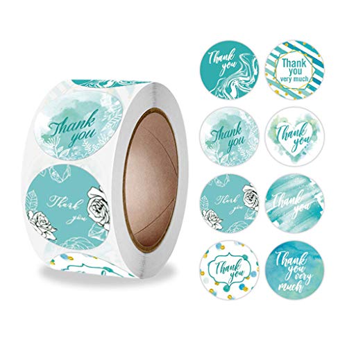 SueaLe 500 Stück runde Etiketten, Blumen-Dankeschön-Verpackungsaufkleber für Süßigkeiten, Geschenkboxen, Beutel von SueaLe